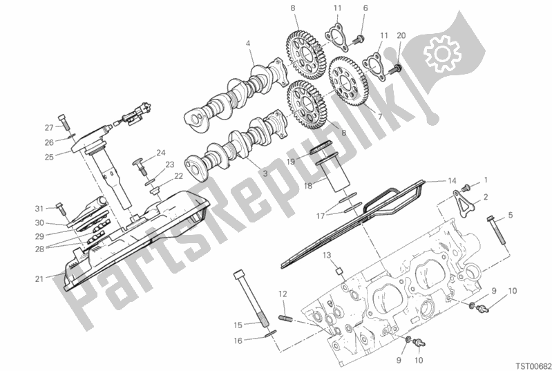 Todas las partes para Cabezal Trasero - Sistema De Sincronización de Ducati Streetfighter V4 S USA 1103 2020